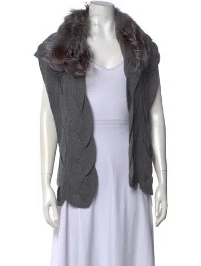 Pre-owned Kobi Halperin Open Front Sweater In Gray
