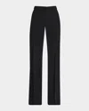 Kobi Halperin Alaska Straight-leg Stretch Silk Pants In Black