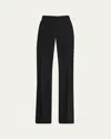 Kobi Halperin Alaska Straight-leg Stretch Silk Pants In Black