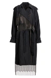 Kobi Halperin Orly Chain Fringe Trench Coat In Black