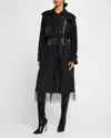Kobi Halperin Orly Chain Fringe Trench Coat In Black
