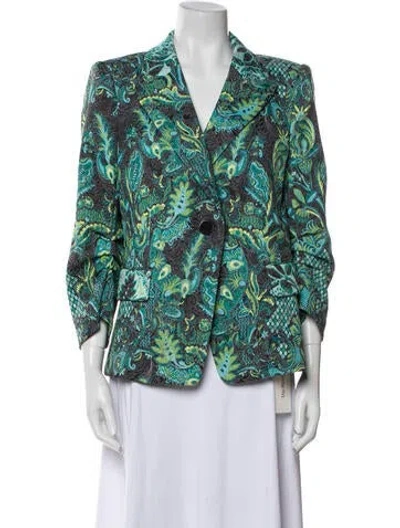 Pre-owned Kobi Halperin Paisley Print Blazer In Blue