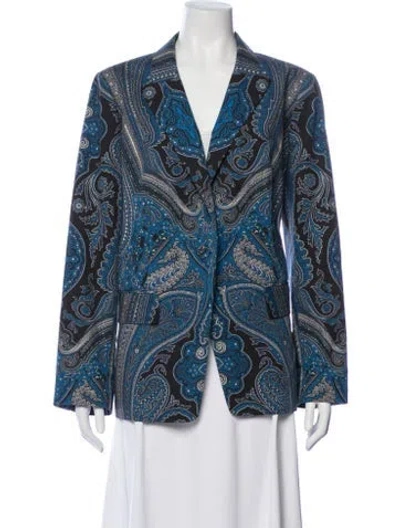 Pre-owned Kobi Halperin Paisley Print Blazer In Blue