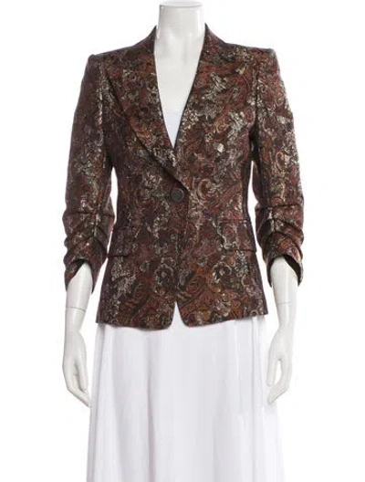 Pre-owned Kobi Halperin Paisley Print Blazer In Brown