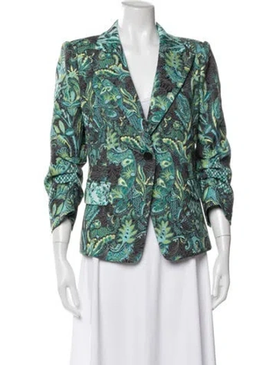 Pre-owned Kobi Halperin Paisley Print Blazer In Green