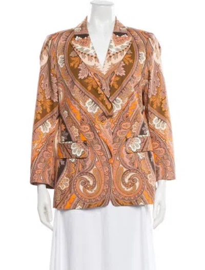 Pre-owned Kobi Halperin Paisley Print Blazer In Orange