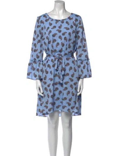 Pre-owned Kobi Halperin Paisley Print Knee-length Dress In Blue
