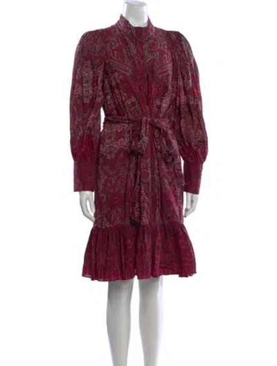 Pre-owned Kobi Halperin Paisley Print Knee-length Dress In Pink