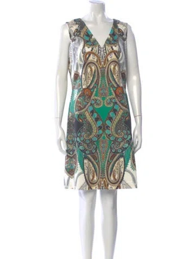 Pre-owned Kobi Halperin Paisley Print Knee-length Dress W/ Tags In Neutral