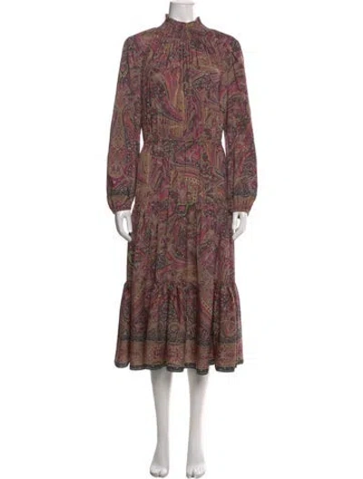 Pre-owned Kobi Halperin Paisley Print Long Dress In Pink