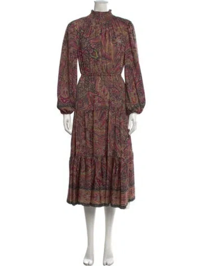 Pre-owned Kobi Halperin Paisley Print Long Dress In Pink