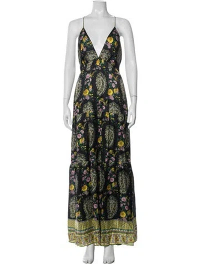 Pre-owned Kobi Halperin Paisley Print Long Dress W/ Tags In Green