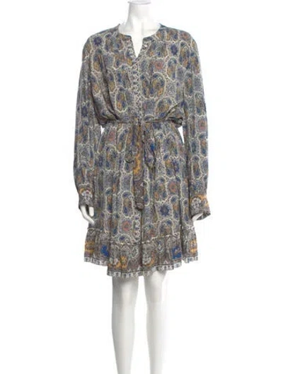 Pre-owned Kobi Halperin Paisley Print Mini Dress In Blue