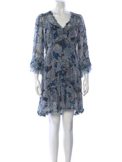 Pre-owned Kobi Halperin Paisley Print Mini Dress In Blue