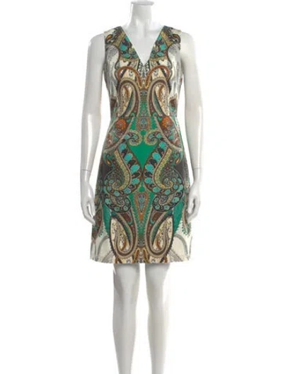 Pre-owned Kobi Halperin Paisley Print Mini Dress In Green