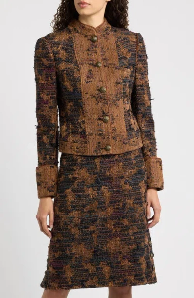 Kobi Halperin Parker Metallic Thread Detail Jacket In Brown Multi