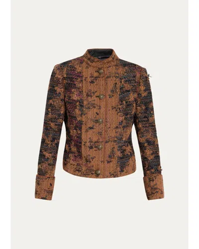 Kobi Halperin Parker Tweed Jacket In Brown Multi