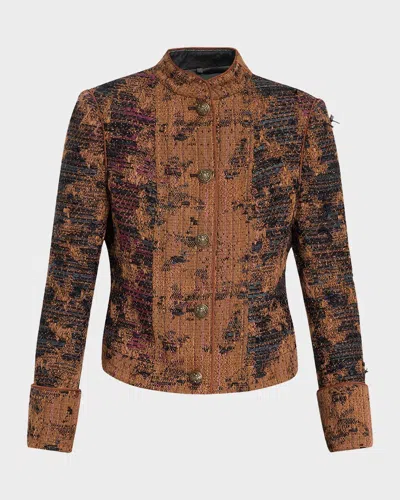 Kobi Halperin Parker Tweed Jacket In Brown Multi