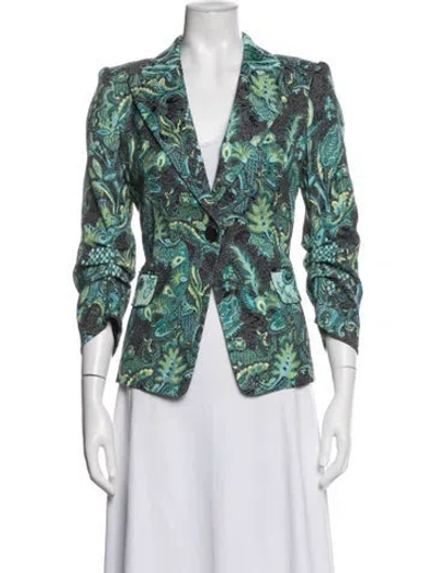 Pre-owned Kobi Halperin Patterned Blazer In Green