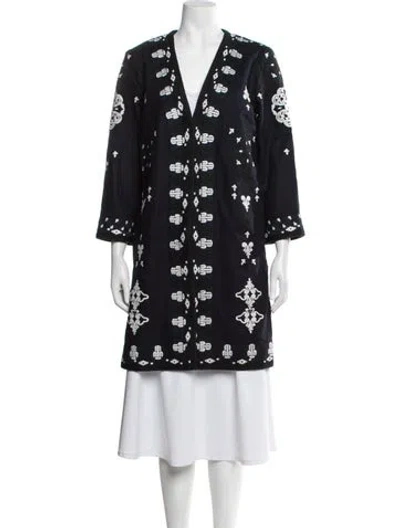 Pre-owned Kobi Halperin Patterned Coat In Blue