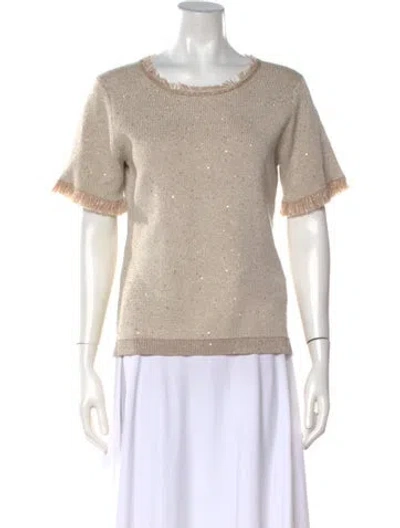 Pre-owned Kobi Halperin Patterned Crew Neck Sweater W/ Tags In Neutrals