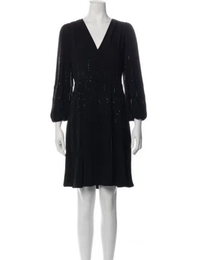 Pre-owned Kobi Halperin Patterned Mini Dress In Black