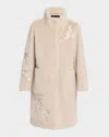 Kobi Halperin Peggy Crystal Applique Faux Fur Coat In Brown