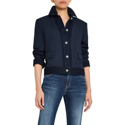 Kobi Halperin Pippa Twill & Denim Jacket In Blue