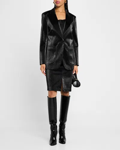 KOBI HALPERIN PIXI SINGLE-BUTTON SILKEN BLAZER JACKET