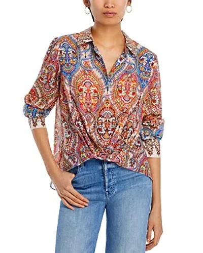 Kobi Halperin Polly Print Drape Shirt In Canvas Multi