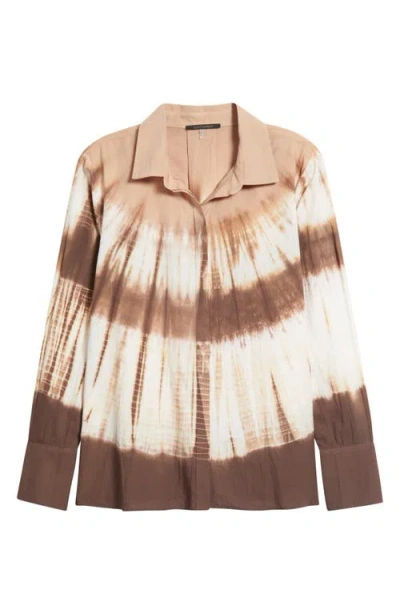 Kobi Halperin Print Cotton Button-up Shirt In Coffee Multi