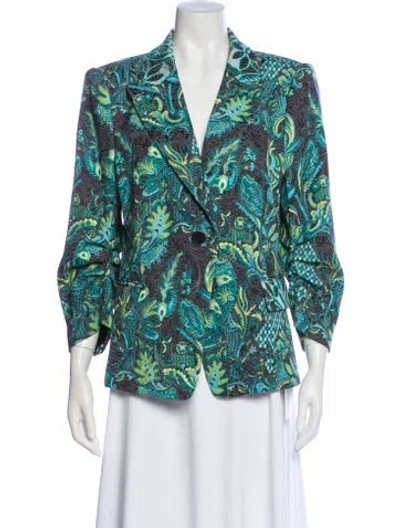 Pre-owned Kobi Halperin Printed Blazer In Green
