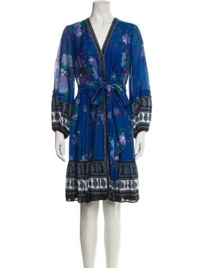 Pre-owned Kobi Halperin Printed Knee-length Dress In Blue