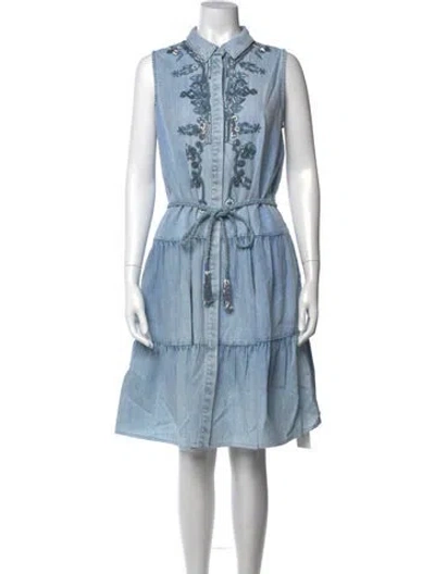 Pre-owned Kobi Halperin Printed Knee-length Dress In Blue