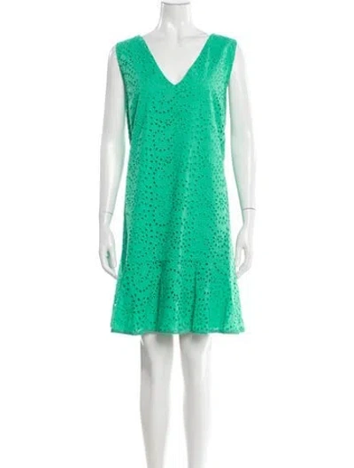 Pre-owned Kobi Halperin Printed Knee-length Dress In Green