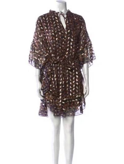 Pre-owned Kobi Halperin Printed Knee-length Dress W/ Tags In Black