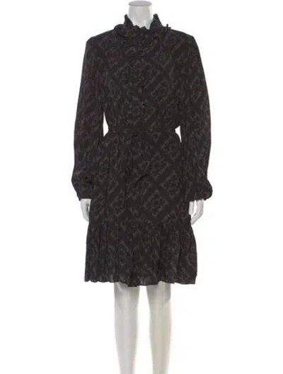 Pre-owned Kobi Halperin Printed Knee-length Dress W/ Tags In Black