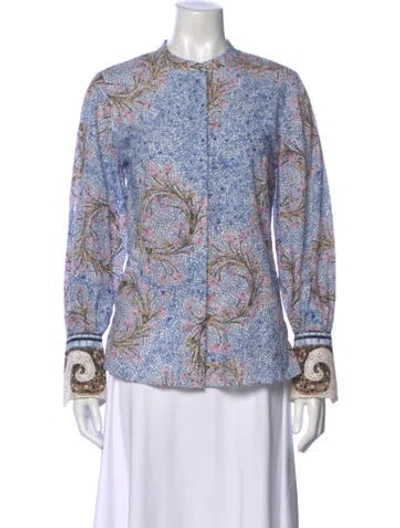 Pre-owned Kobi Halperin Printed Long Dress In Blue