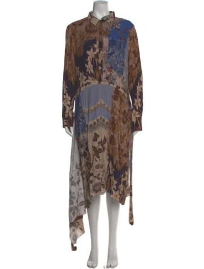 Pre-owned Kobi Halperin Printed Long Dress In Neutral