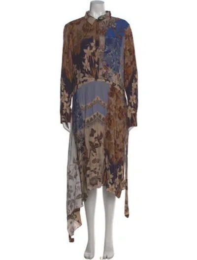 Pre-owned Kobi Halperin Printed Long Dress In Neutrals