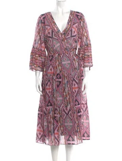 Pre-owned Kobi Halperin Printed Long Dress In Purple