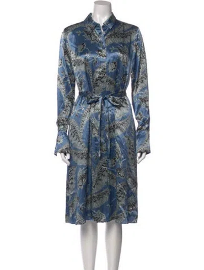 Pre-owned Kobi Halperin Printed Midi Length Dress In Blue