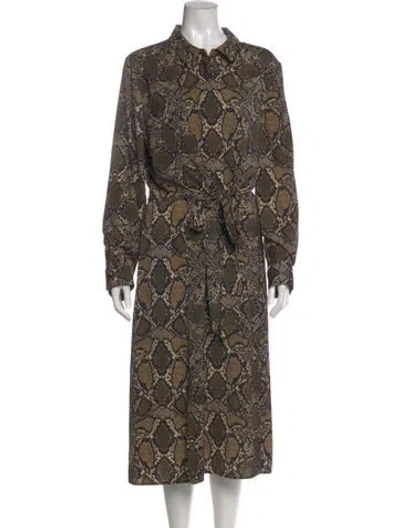 Pre-owned Kobi Halperin Printed Midi Length Dress In Multi