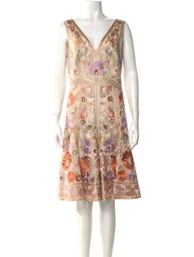 Pre-owned Kobi Halperin Printed Midi Length Dress In Multi