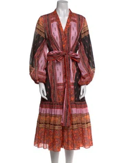 Pre-owned Kobi Halperin Printed Midi Length Dress In Pink