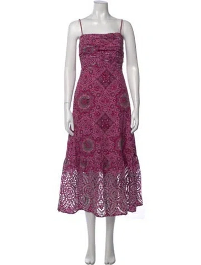 Pre-owned Kobi Halperin Printed Midi Length Dress In Pink