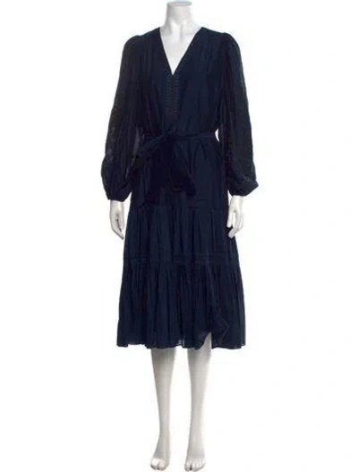 Pre-owned Kobi Halperin Printed Midi Length Dress W/ Tags In Blue