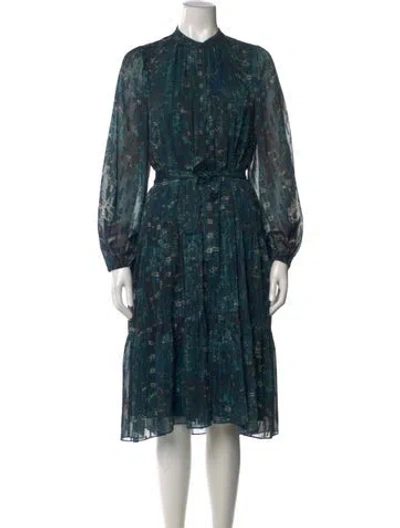 Pre-owned Kobi Halperin Printed Midi Length Dress W/ Tags In Green