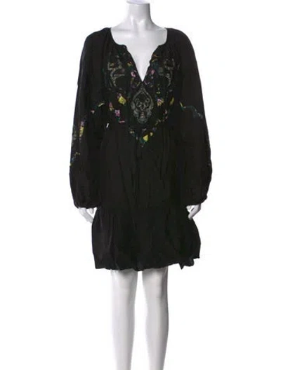 Pre-owned Kobi Halperin Printed Mini Dress In Black