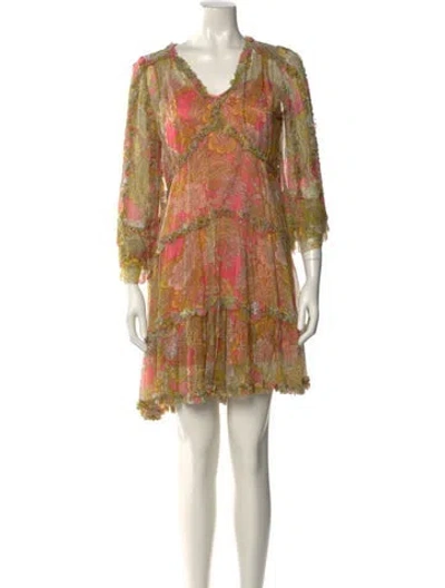 Pre-owned Kobi Halperin Printed Mini Dress In Pink